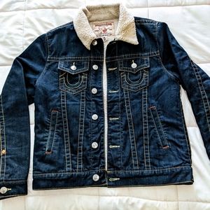 True religion Sherpa trucker jacket size S